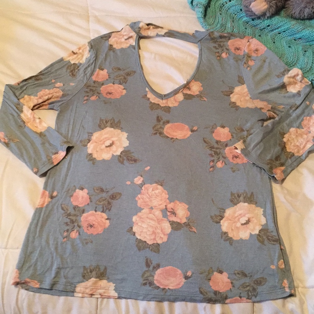 Floral lose fit half sleeve blouse